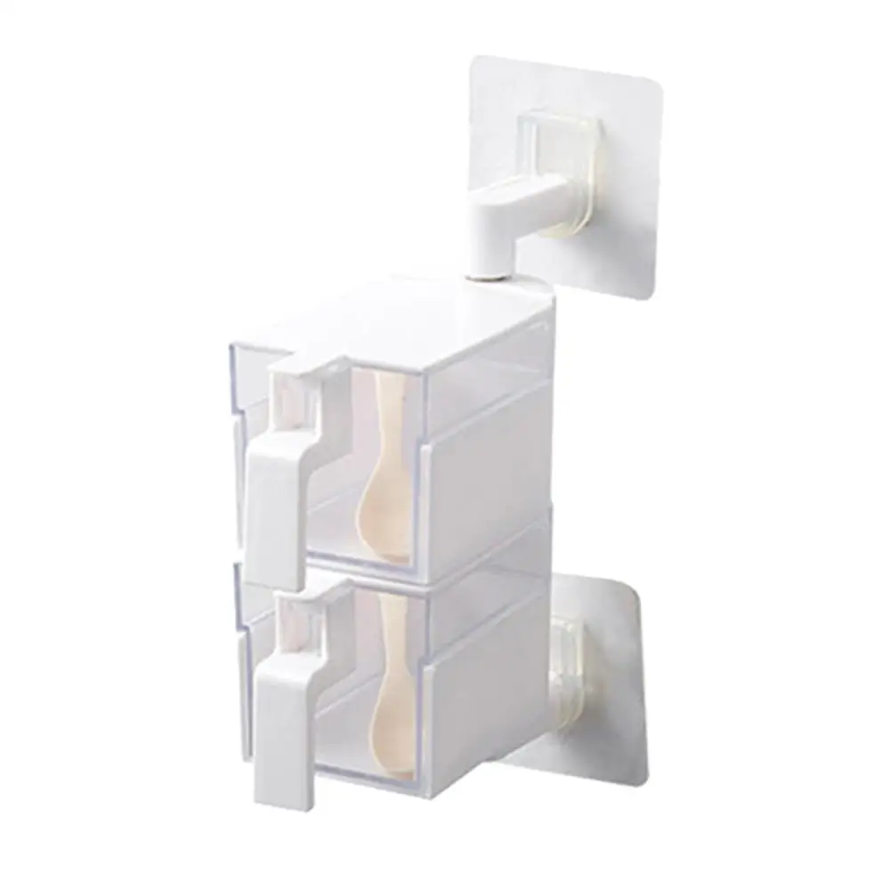 Rotatable Seasoning Storage Boxes Spice Jar Kitchen Wall Hanging Rotating Condiment Box Kitchen Organization Tools Accessories - Цвет: F
