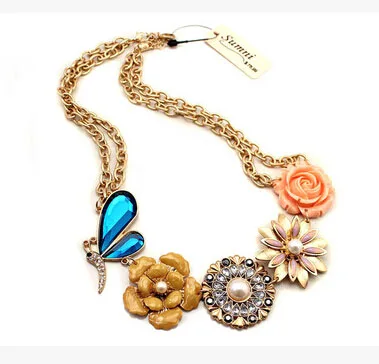 Ожерелья и подвески женские двухслойные ювелирные изделия из сплава жемчуг