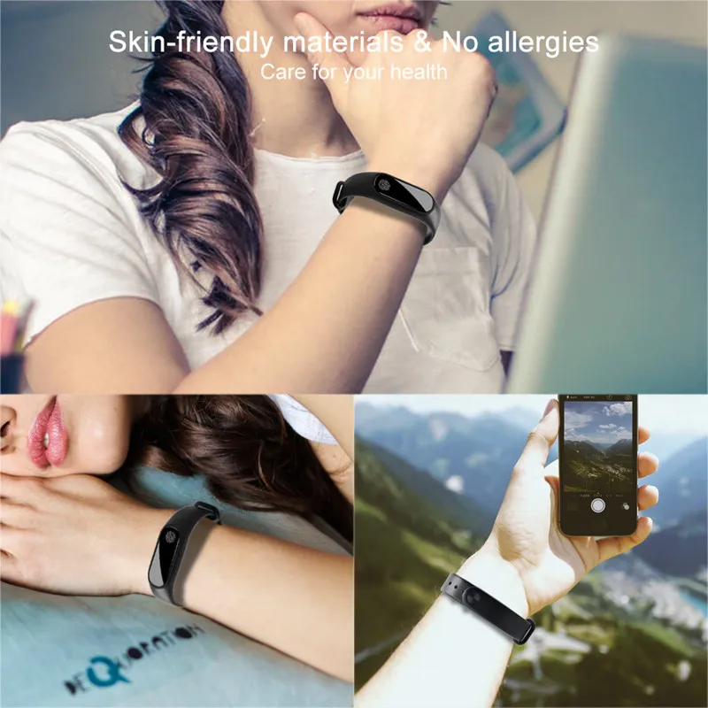 Hangrui New M2 Smart Band Fitness Sleep Tracker Messages Reminder Bluetooth Bracelet For Android IOS Phone Wristband | Электроника