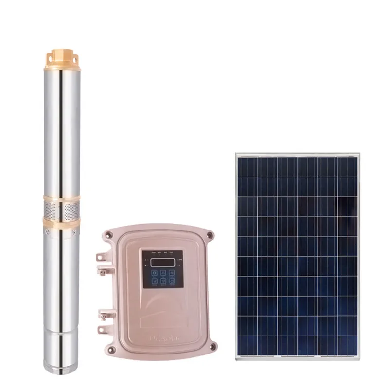 123m permanent magnet synchronous motor solar submersible pump china brushless motor DC110V solar submersible pump kit for well