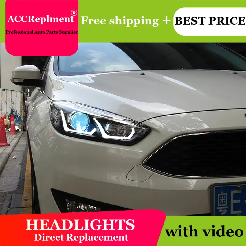Тюнинг автомобилей для Ford Focus головной светильник s U глаза ангела 2015 2018