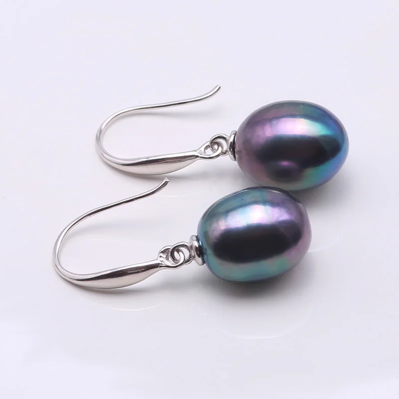 

JYX Fine 8.5-11.5mm White Black Pink Oval Freshwater Cultured Pearl Earrings