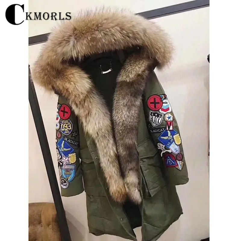 CKMORLS новые парки из натурального меха для женщин, зимняя куртка с меховым воротником, пальто из натурального Лисьего меха, Толстая теплая длинная верхняя одежда, модная парка - Цвет: Style 7