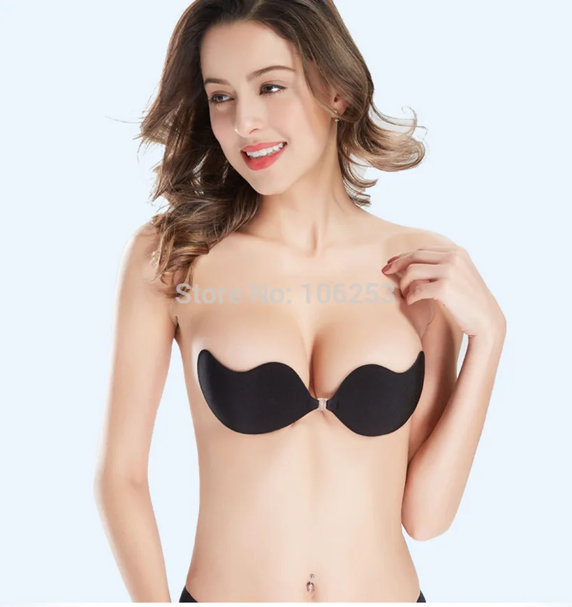 Wholesale Free Shipping Women Self Adhesive Strapless Bandage Stick Gel Silicone Push Up Invisible Bra