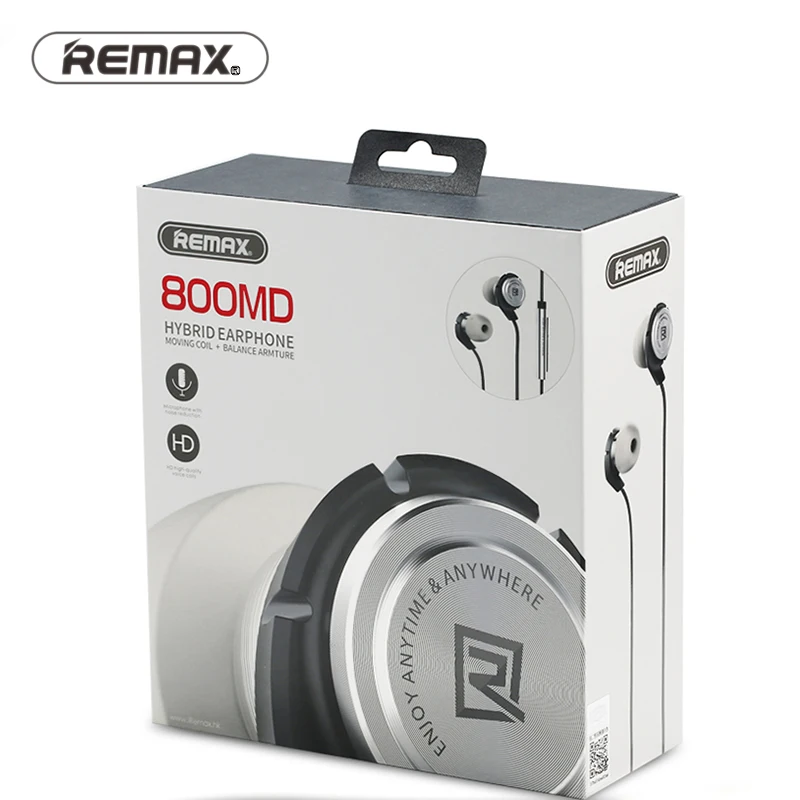 Remax In Ear стерео Проводная подвижная катушка+ гибридные наушники балансировки с музыкальным управлением для мобильного телефона гарнитура для IOS и android