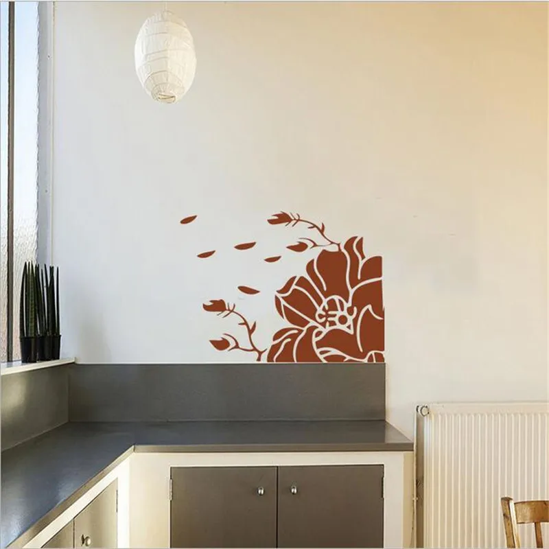 1 шт. элегантные настенные наклейки с цветами Женский фон для комнат домашний