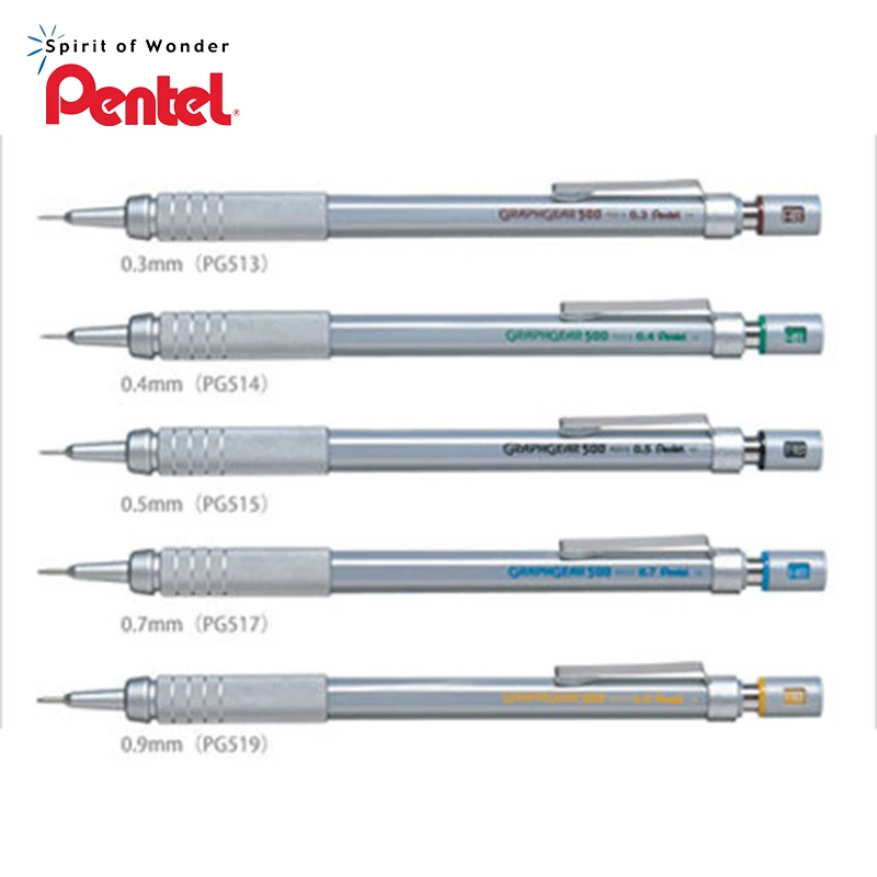 Pentel PG515 PG513 PG517 PG519 металлический скраб для рисования механический карандаш 0,3 мм 0,4 мм 0,5 мм 0,7 мм 0,9 мм