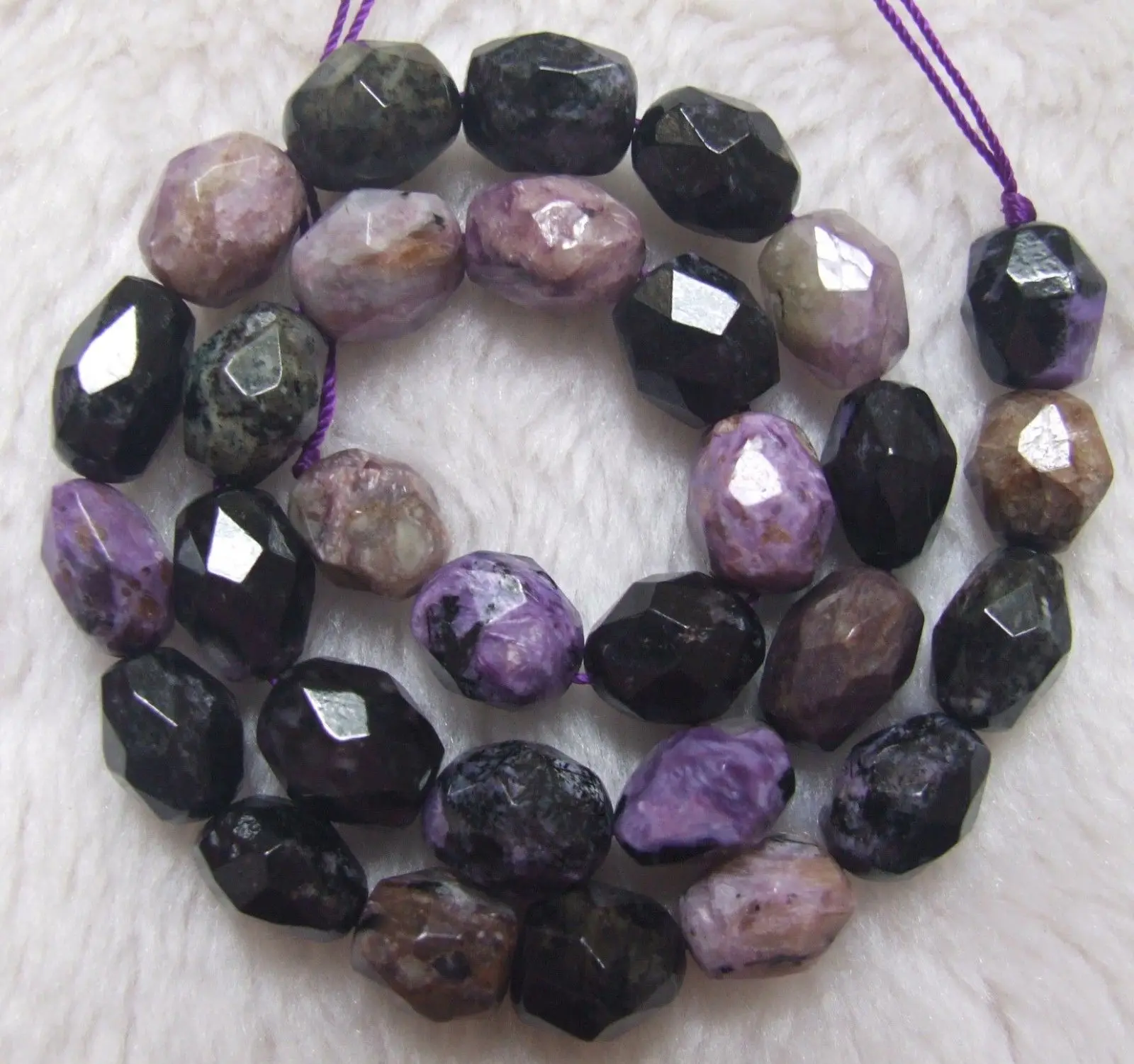 Около 8x10 мм Природный чароит граненый бочонок россыпью бусины 15 5&quot|Бусины| |