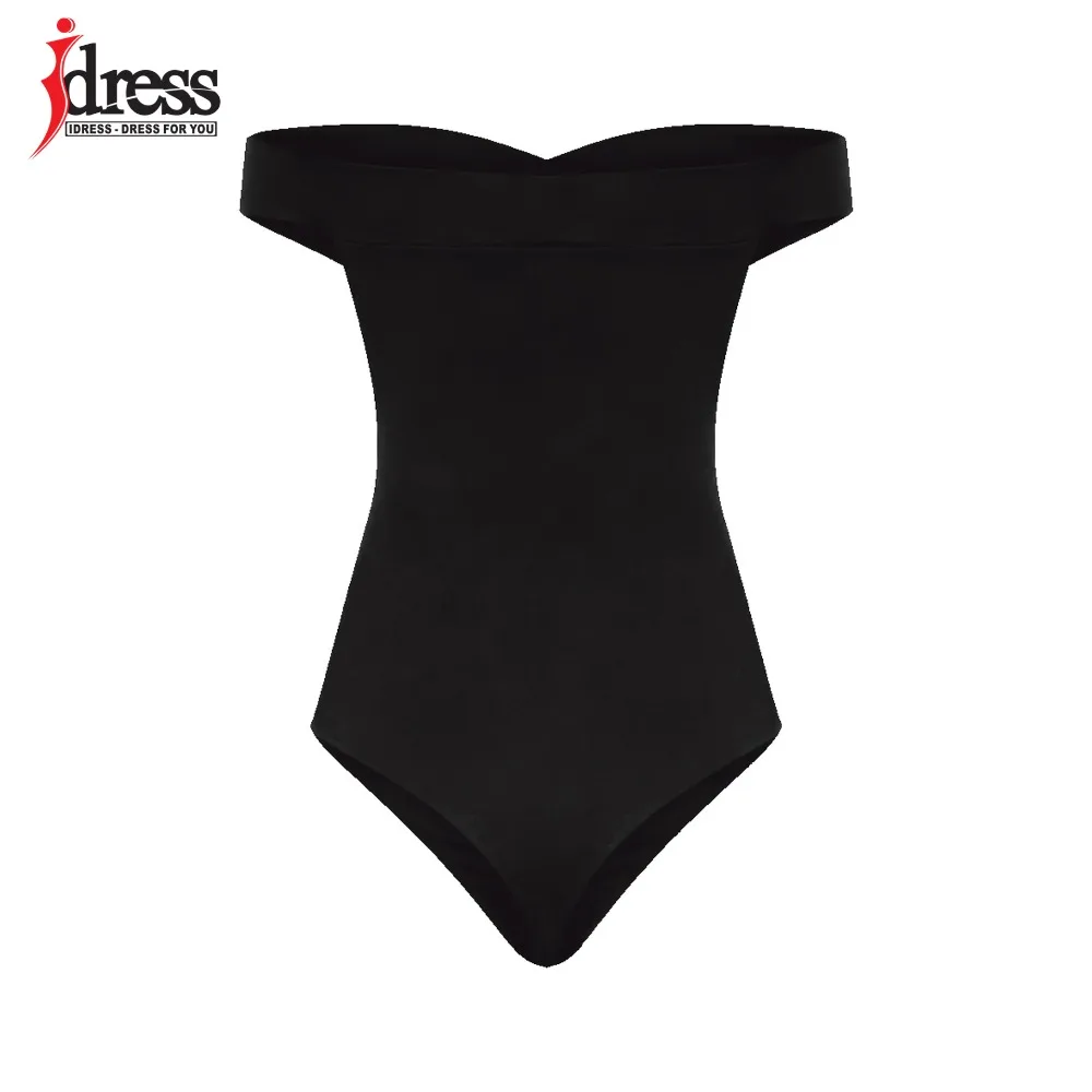 Женская одежда IDress, сексуальный цельный костюм с вырезом лодочкой, комбинезон, шорты, белый, черный, синий, зеленый, с открытыми плечами, боди