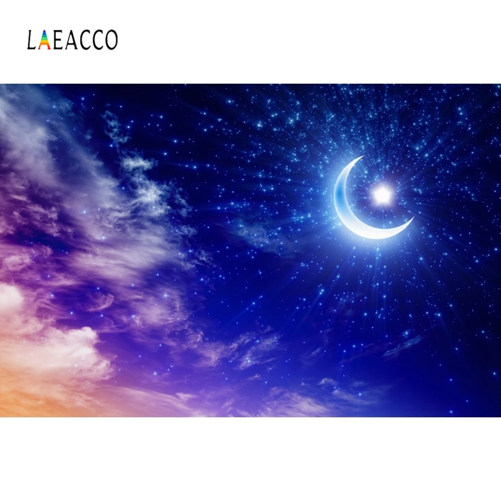 Laeacco фонарь полумесяц постящий мусульманский фон для фотосъемки настраиваемый