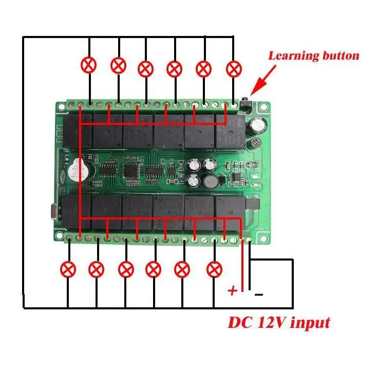 DC 12 V 10A 12 ch 12 ch RF беспроводной пульт дистанционного управления 12 V домашнее электрооборудование светильник с кодовым захватом 315mhz 433mhz