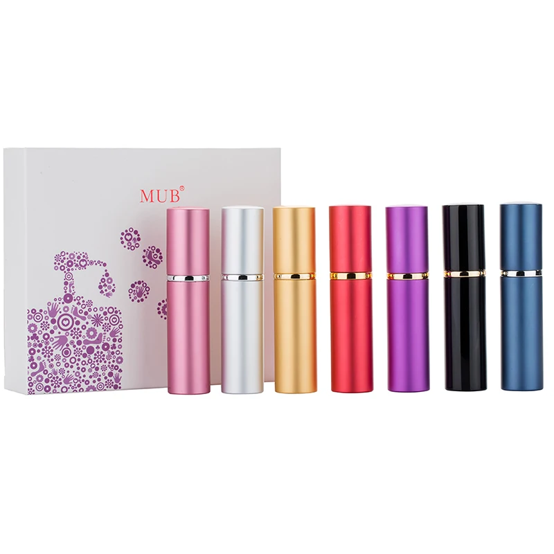 

MUB - 5ml/10ml Mini Portable Travel Aluminum Refillable Perfume Bottle With Spray Empty Cosmetic Containers With Atomizer