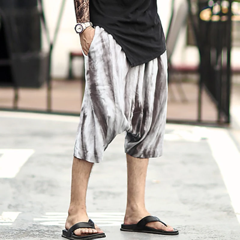 Смесь LIMITED Брендовые повседневные укороченные штаны Новое лето старый серый tie dye