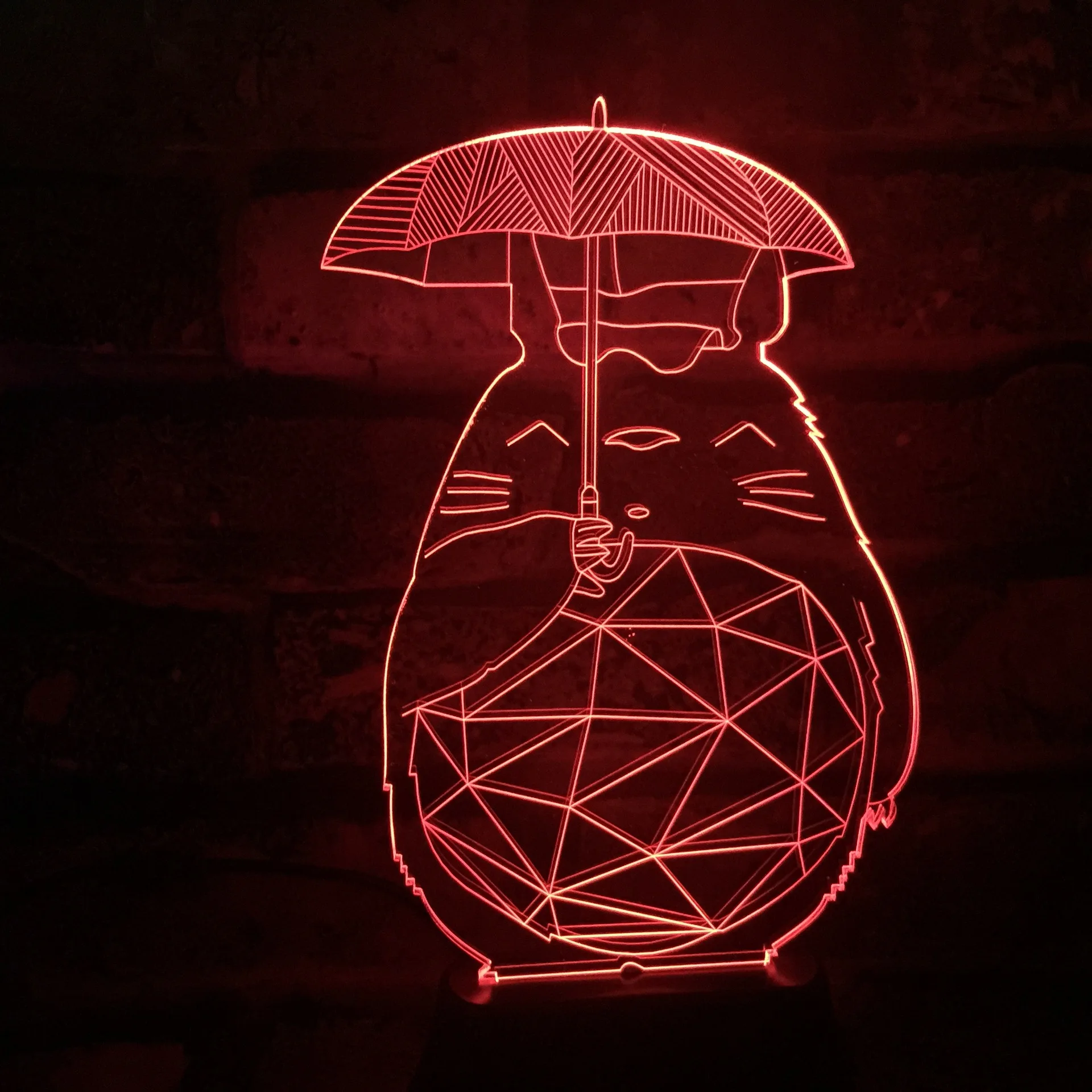 Chinchilla 7 цветов голограма 3D свет градиент Lampara LED визуальный стерео Иллюзия света