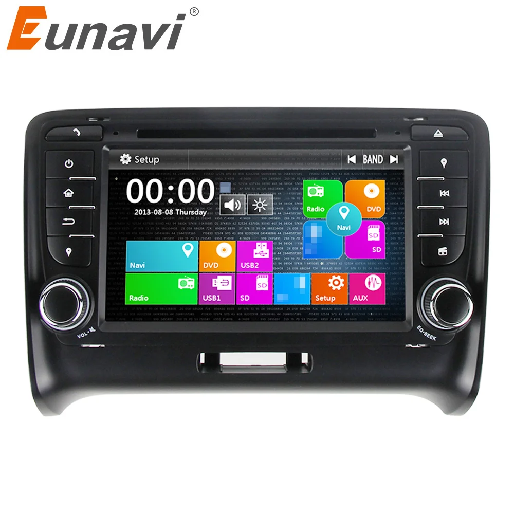 Eunavi 2 Din 7 ''автомобильный dvd плеер gps навигация для Audi TT 2006 2014 стерео видео с