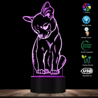 cute little dog chihuahua breed portrait 3d optical illusion night light with color changing animal pet puppy bedroom table lamp