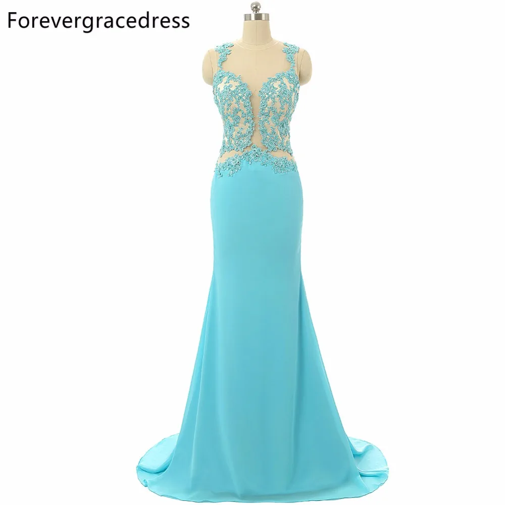 Forevergracedress 2017 Сексуальная Mint платье для выпускного вечера прозрачный топ Средства