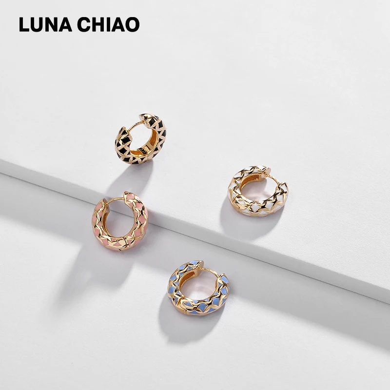 LUNA CHIAO Bijoux аксессуары ювелирные изделия оптом эмалированные медные серьги-кольца мини-кафф для женщин