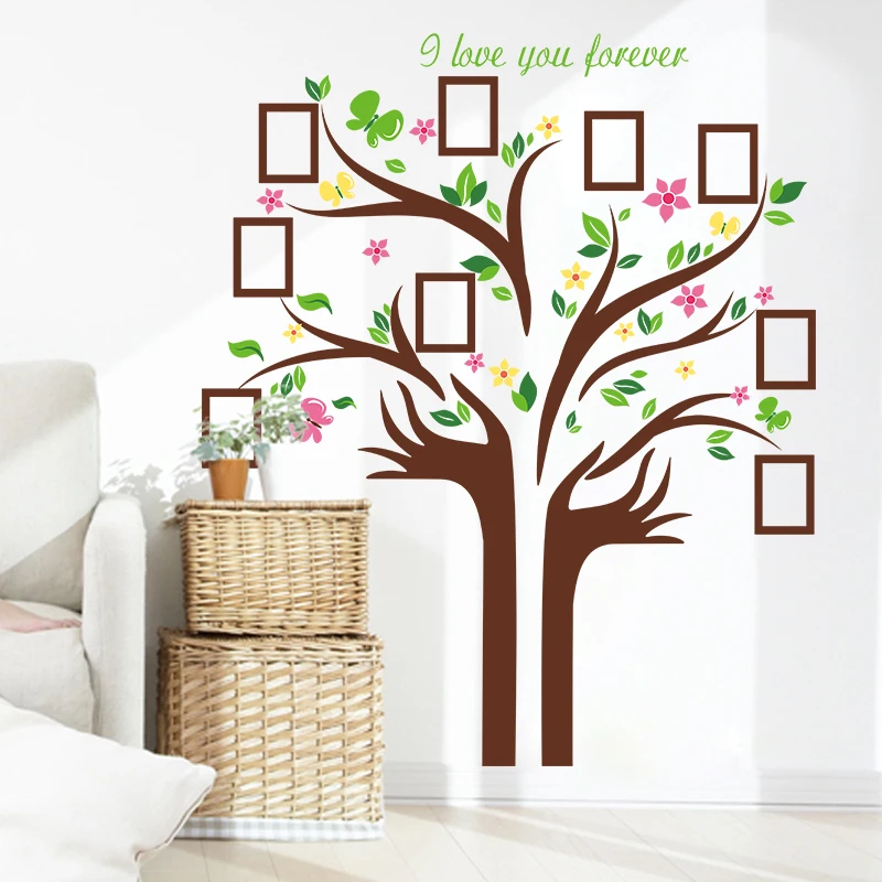3D colotful photo frame wall sticker tree removable living room decal home decor diy mural | Дом и сад