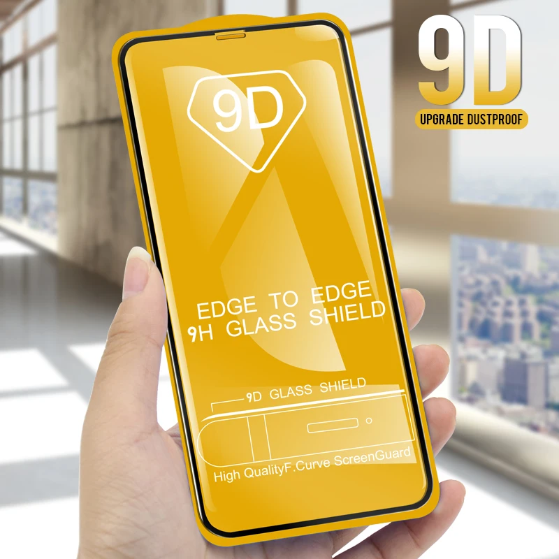 Защитное стекло 9D для iPhone 7 8 plus XR XS Max X 6 Plus 9h | Мобильные телефоны и аксессуары