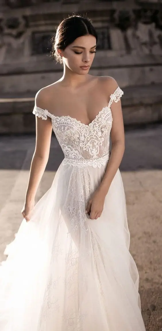 LORIE Boho 2019 сексуальное свадебное платье со шлейфом А силуэта с аппликацией от