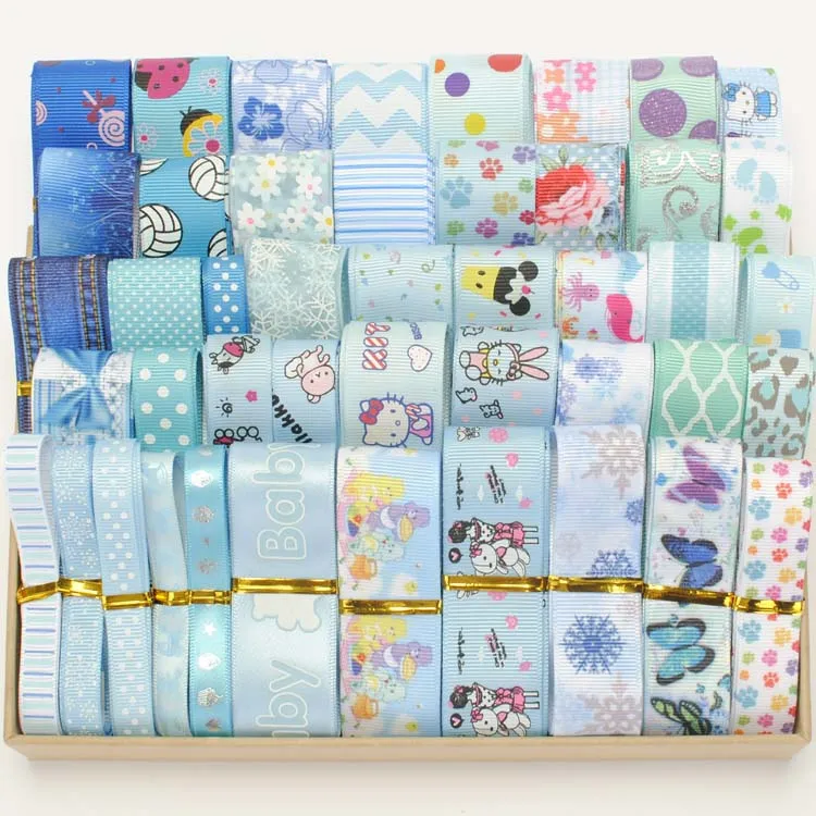 Смешанный набор цветов лент детский цвет розовый синий бант для волос стиль