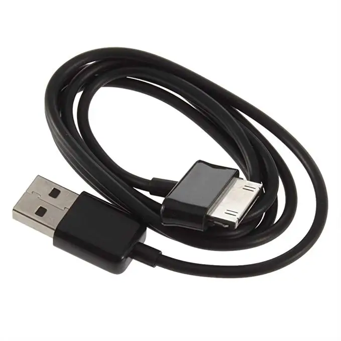 Черный 1 м/2 м USB кабель для передачи данных и зарядки кабель для samsung galaxy tab 2 3 Tablet 10,1 P3100/P3110/P5100/P5110/N8000/P1000 - Цвет: Черный