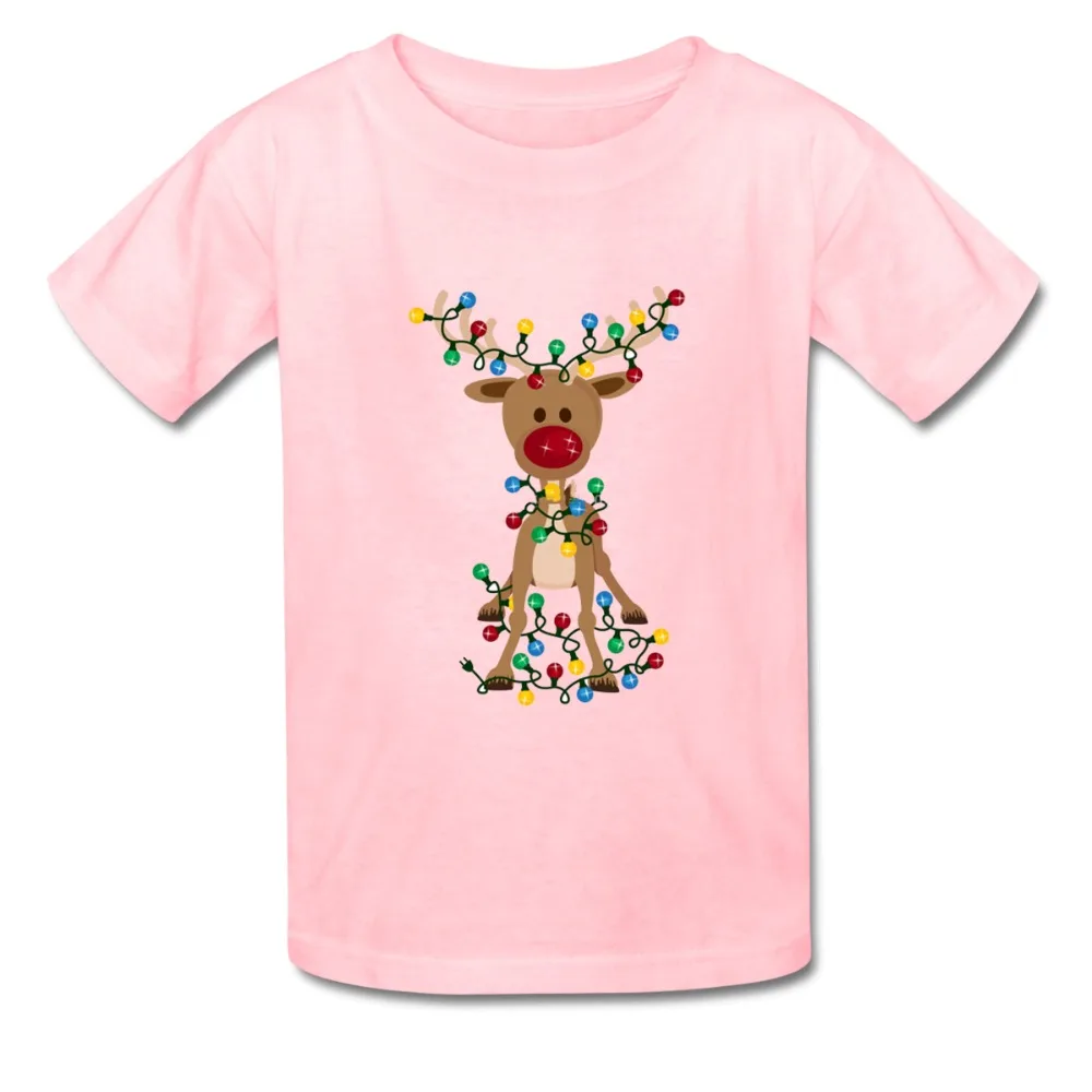 

Adorable Reindeer Christmas Reindeer Kids 100% Cotton Short Sleeve