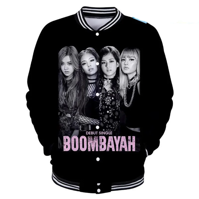 К поп blackkpop черный розовый принт 3D бейсбольная форма Бомбер куртка для женщин и мужчин хип хоп Черный Розовый альбом Harajuku Толстовка - Цвет: 005