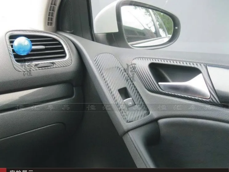 TAIHONGYU Black Carbon Fiber Interior Panel Dashboard Sticker Set Decor Trim Protector Fit For VW GOLF GTI MK6 AT | Автомобили и