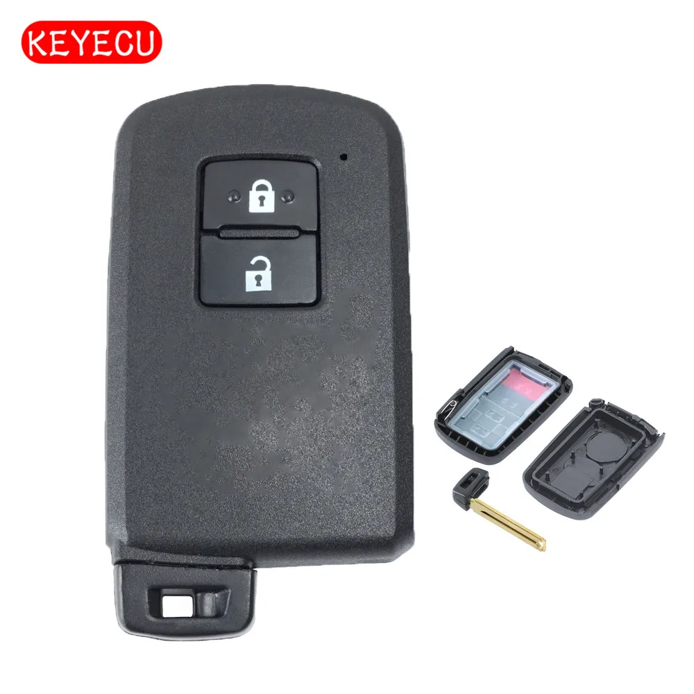 Keyecu Смарт дистанционные брелки для ключей автомобиля ключ чехол 2 кнопки Toyota Prius C