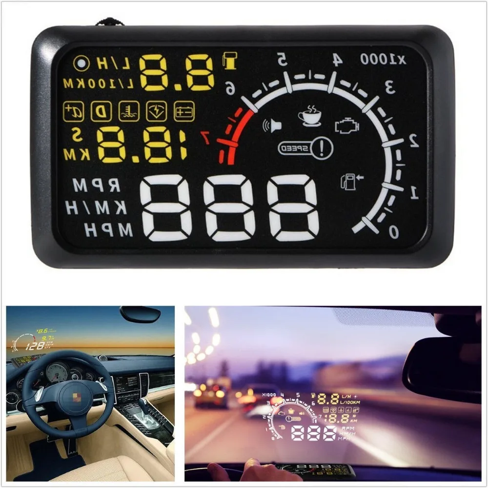 Универсальный Автомобильный дисплей на лобовое стекло 5 дюйма OBD2 II|Проекционный