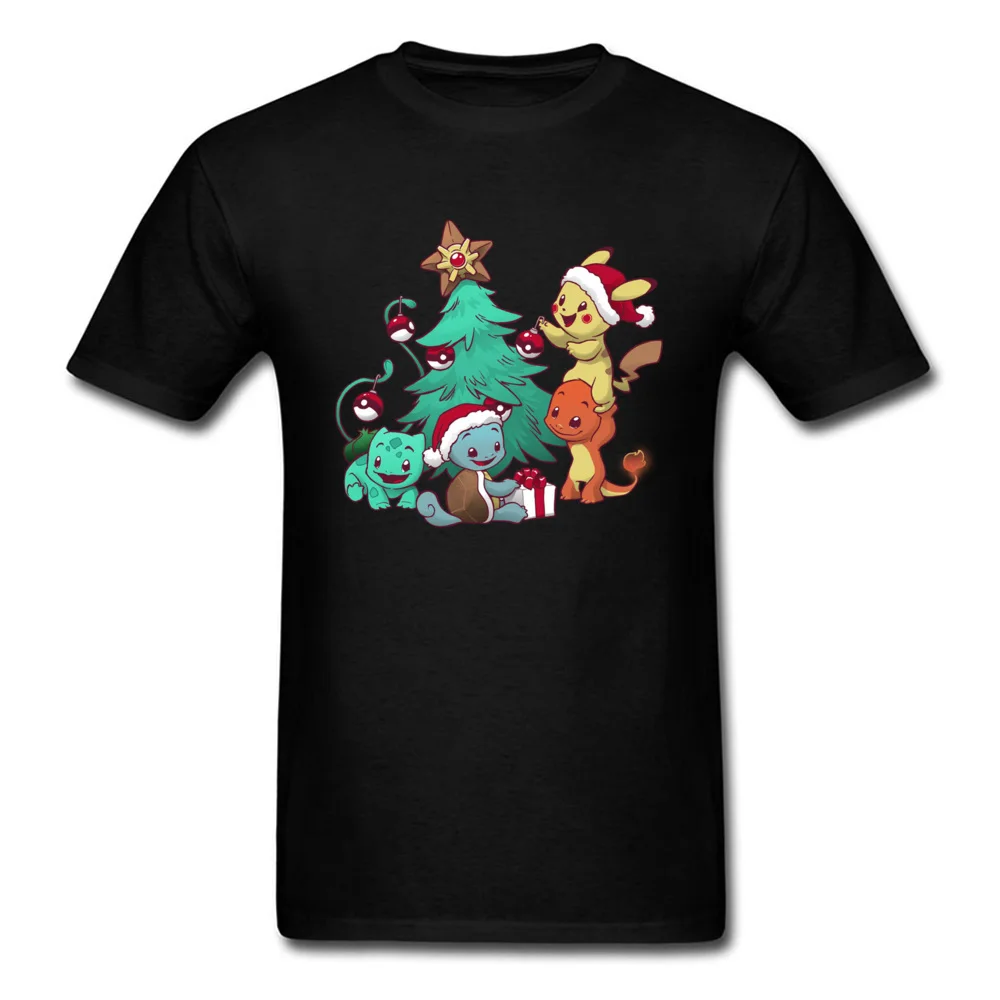 Pokemas футболка для человек Pokemon рождественские Топы 2018 черный Костюмы хлопковая