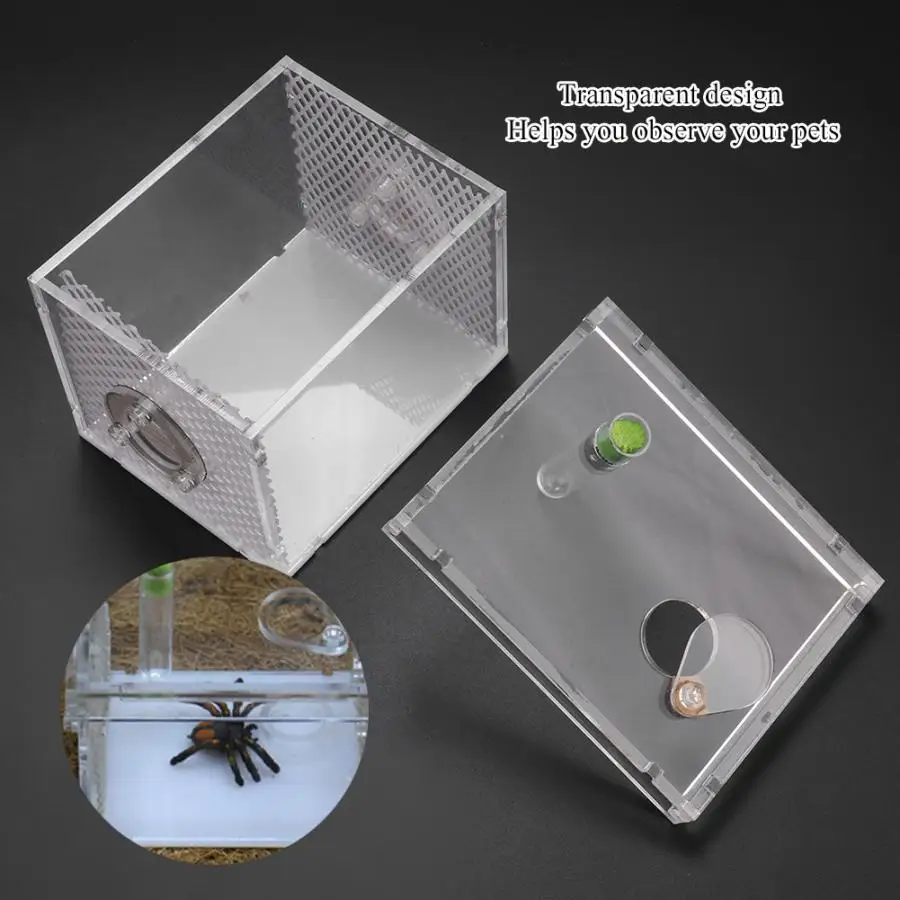 Портативная коробка для рептилий ящерицы акриловая прозрачная аквариума ящик