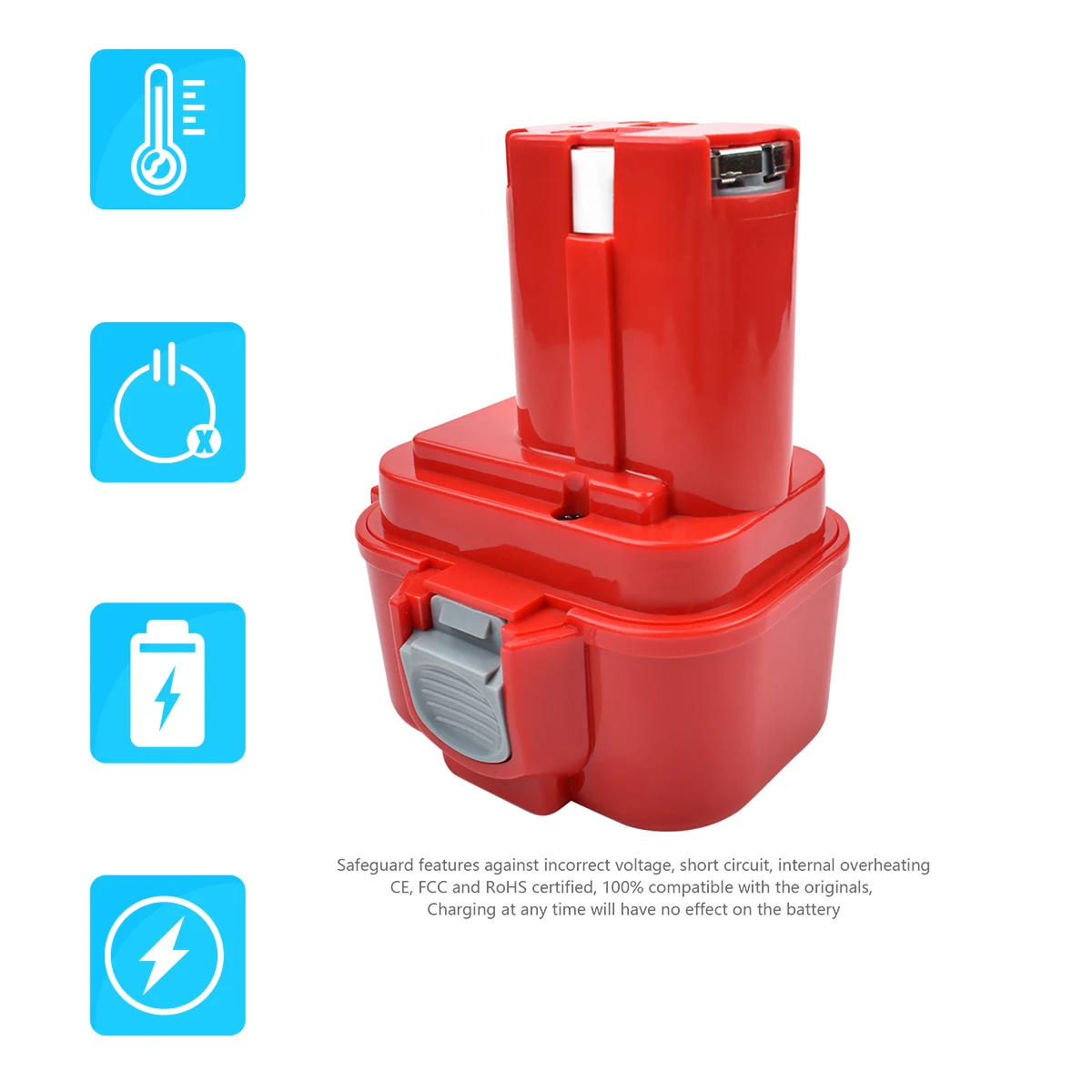 Bonacell 2 шт. Мощность инструменты Батарея 9,6 V 2.0Ah для MAKITA 9120 9122 9133 9134 9135 9135A 6222D 6260D L10 193977-7 638344-4-2