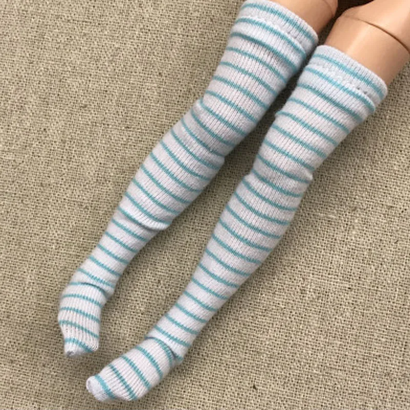 5 пар/лот чулки в полоску для куклы Барби до бедра Blythe 1:6 длинные носки Momoko