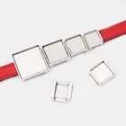 10 шт.лот квадратный Пустой Лоток для кабошона 10x2 мм плоский кожаный слайдер для 5 мм 10 мм плоский кожаный шнур браслет Ювелирная фурнитура