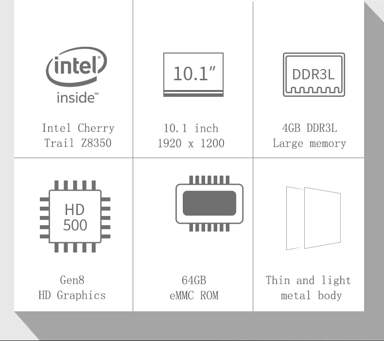 10,1 дюймов 2 в 1 планшет 1920*1200 FHD экран Перемычка EZpad 7 windows 10 планшеты ПК Intel Cherry Trail X5-Z8350 4 ГБ DDR3 64 Гб eMMC