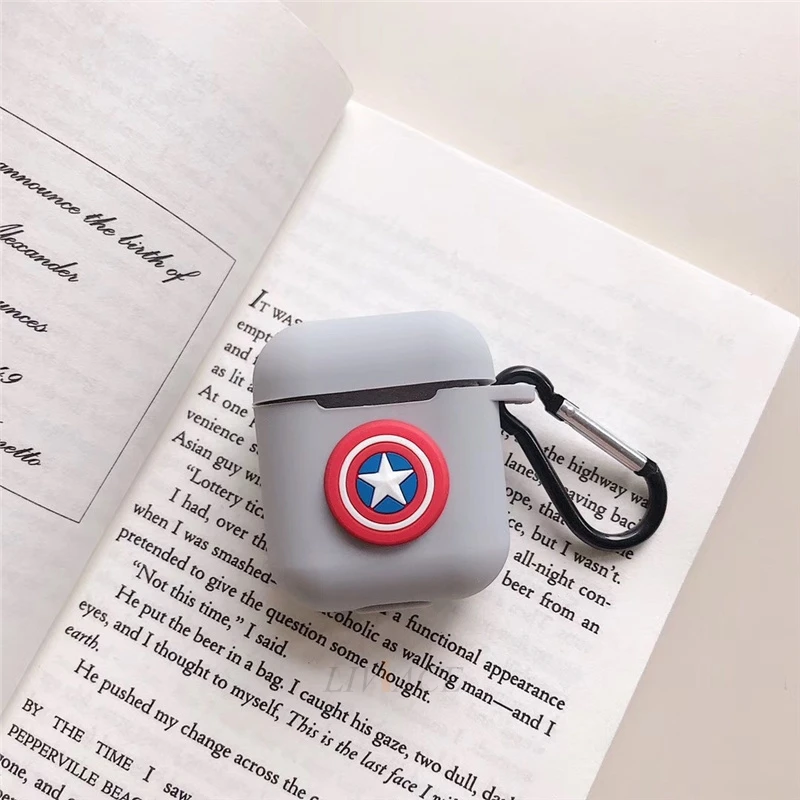 Милый мультяшный силиконовый чехол для оригинальных airpods 1/2 защитный на airpod air pods