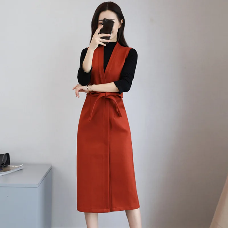 Fashion suit dress two-piece female 2018 autumn and winter clothing new sweater + bottoming skirt | Женская одежда