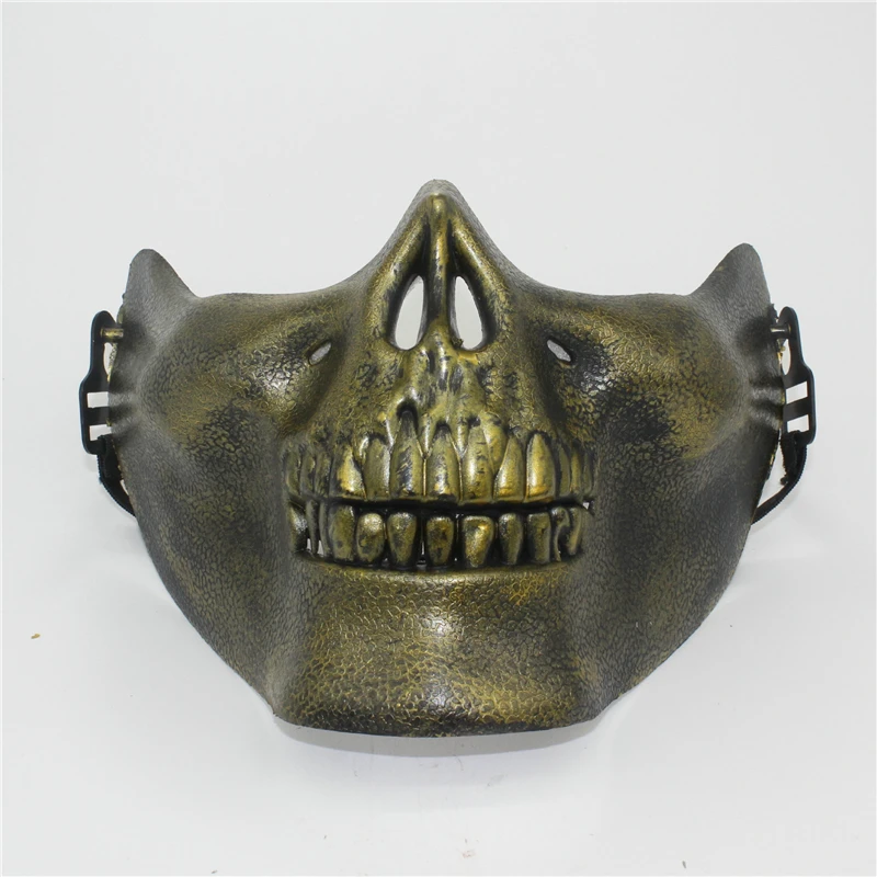 Ужас пластиковый человек Половина лица шип Череп Скелет челюсти маска для