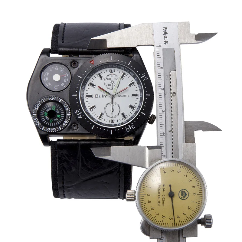 Oulm Ретро Уникальные спортивные часы для мужчин с большим циферблатом кварцевые