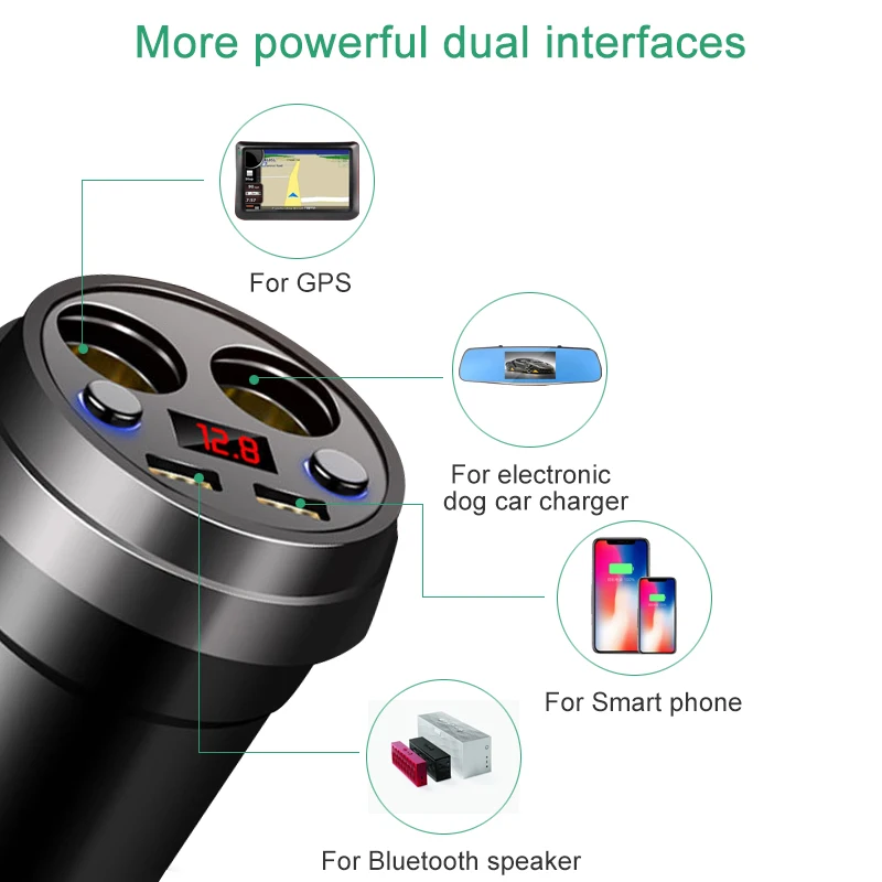 Автомобильное зарядное устройство с двойным USB DC/5V 3.1A адаптер питания