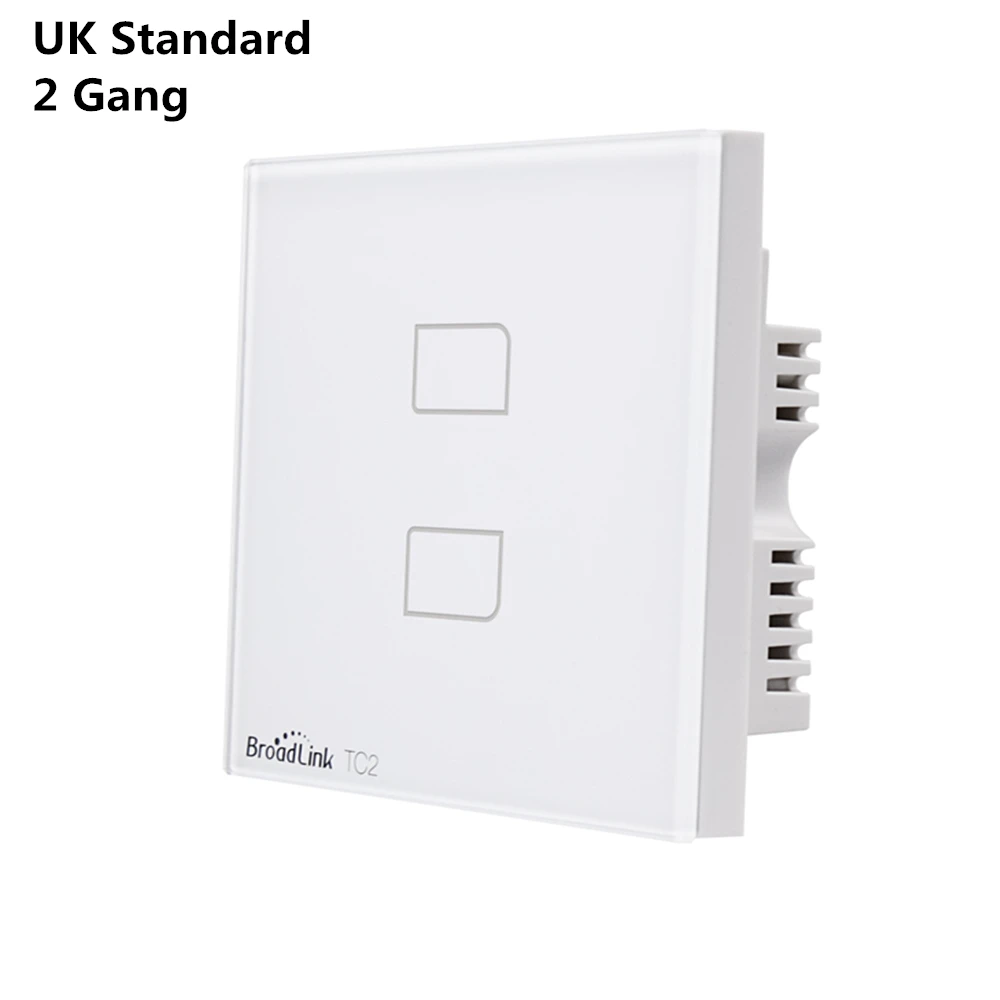 UK Standard 2 Gang Broadlink TC2 1/2/3 светильник настенный выключатель сенсорный переключатель Панель Великобритании ЕС Стандартный RF 433 МГц Wi-Fi Беспроводной интеллектуальный пульт дистанционного управления Управление через RM Pro - Цвет: UK Standard 2 Gang