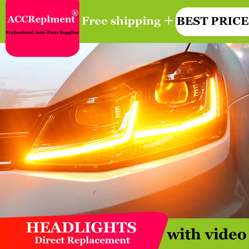 Автомобильный Стайлинг для VW Golf7 2013-2017 светодиодный фары Golf 7 Галогенные сигнала