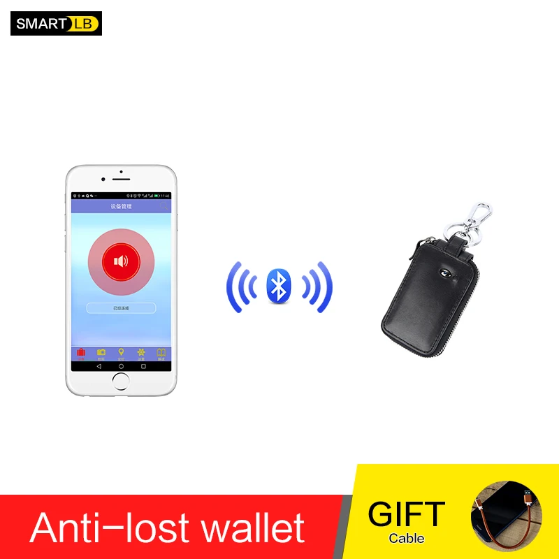 

Смарт-кошелек мужской из натуральной кожи, с функцией Bluetooth