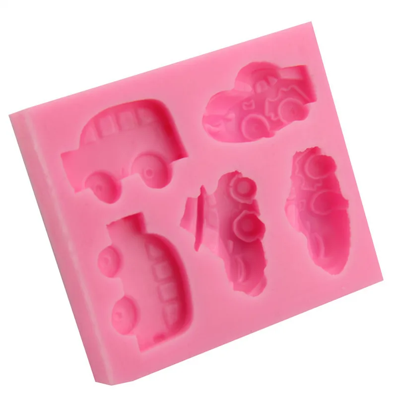Cartoon Car Silicone Soap Mold DIY Fondant Cake Decor Biscuit Cookie Jelly Molds For Chocolate Ice Candy Mould Baking Tool | Дом и сад