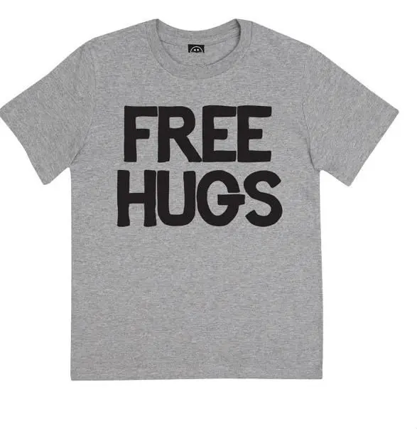 Бесплатная доставка детская футболка с принтом Hugs для мальчиков и девочек одежда