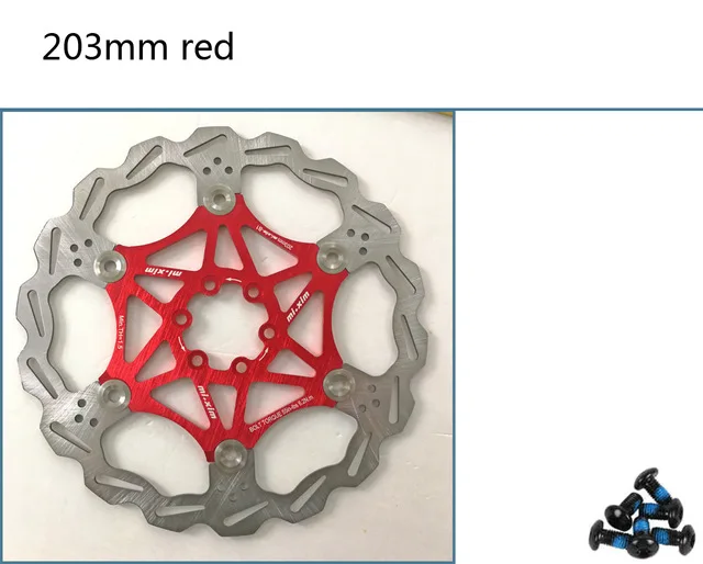 Red 203mm Mi. Xim MTB велосипед горный велосипед велосипедный спорт поплавок плавающей диски 160/180/203 мм B1 красный/синий/черный/золото для дисковый тормоз горного велосипеда - Цвет: Red 203mm