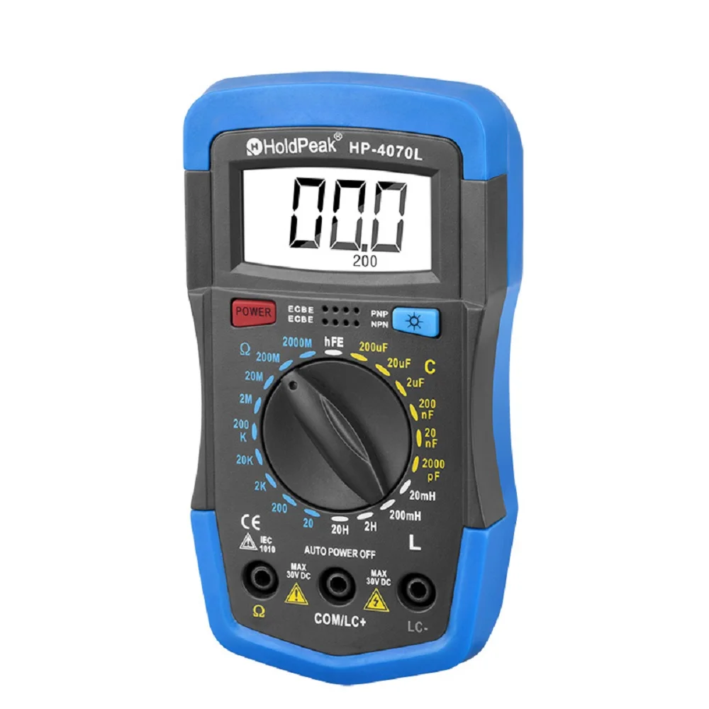 HoldPeak Hp-4070L Цифровой мультиметр HFE тестовая емкость измерение сопротивления индуктивности с подсветкой индуктивности LCR. Измеритель влажности
